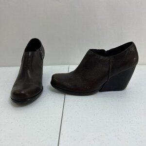Kork Ease Natalya‎ Bootie Women's 9.5 Brown Wedge Leather Heel Boots Ankle Used,